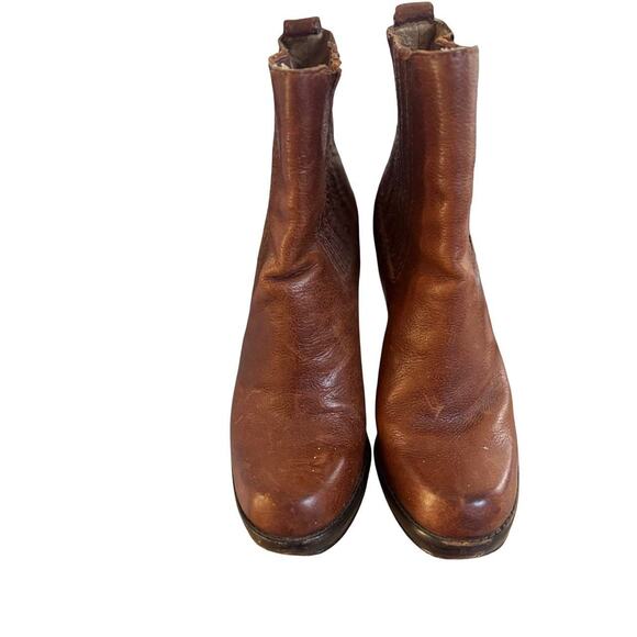 Y2K FRYE DONNA CHELSEA HEELED BOOTS SZ. 6 CHESTNUT BROWN - Picture 6 of 8
